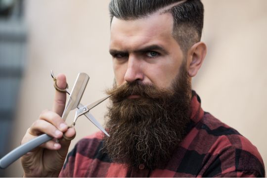 homme avec barbe hipster